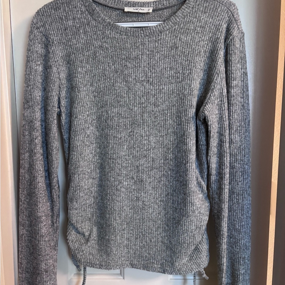 Gray Ruched Sweater